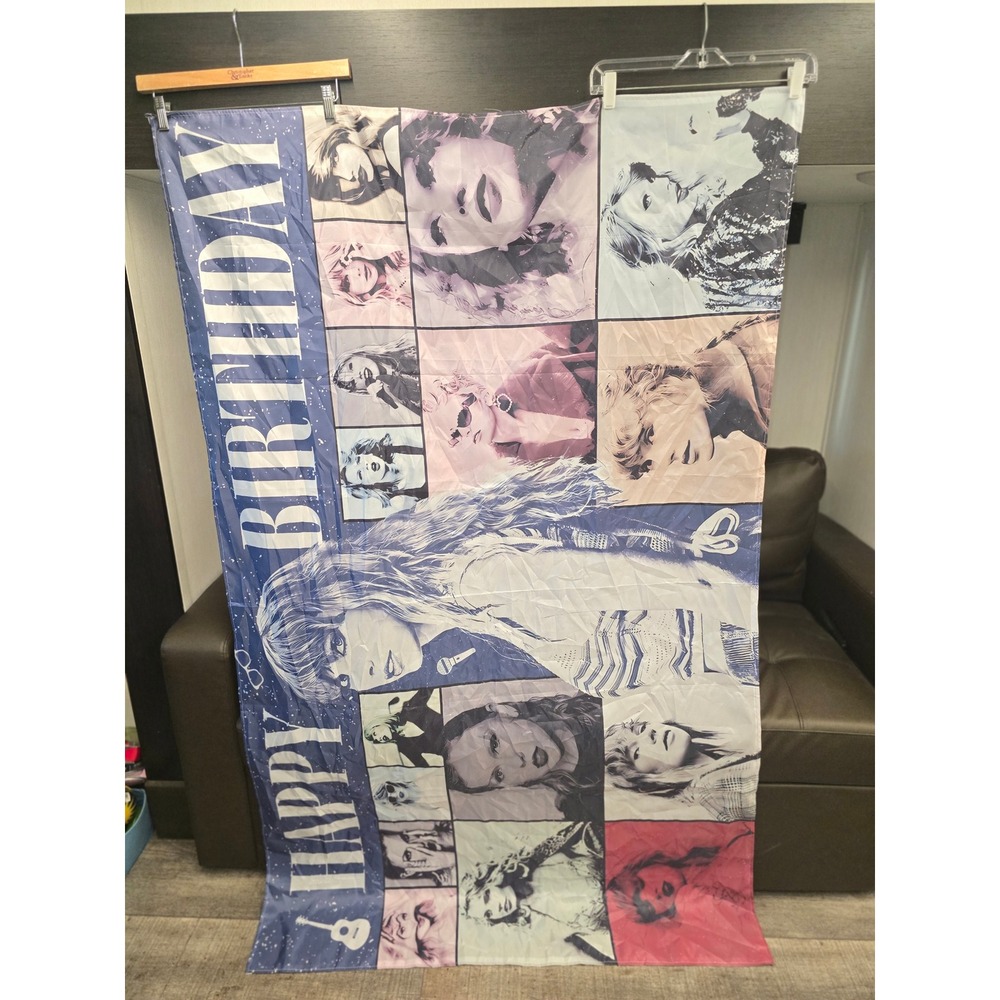 Taylor Swift Eras Tour Happy Birthday Banner Wall Hanging Party Decor Large